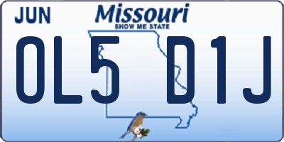 MO license plate OL5D1J