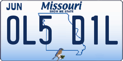 MO license plate OL5D1L