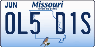 MO license plate OL5D1S