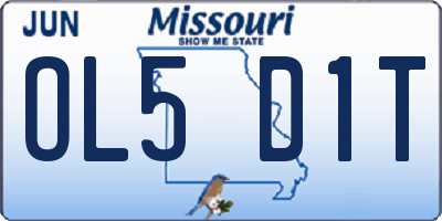 MO license plate OL5D1T