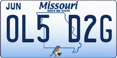 MO license plate OL5D2G