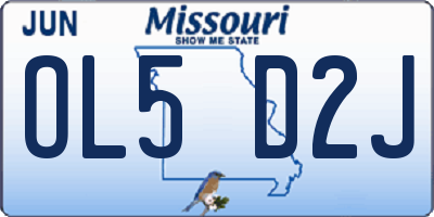MO license plate OL5D2J