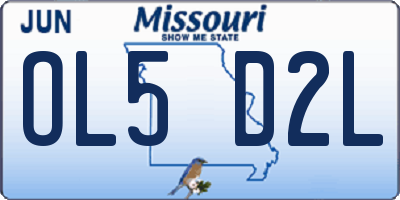 MO license plate OL5D2L