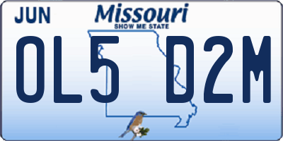 MO license plate OL5D2M
