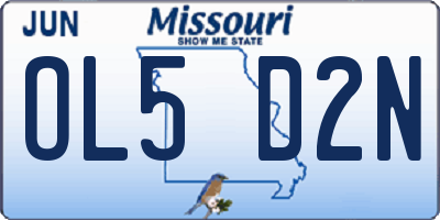 MO license plate OL5D2N