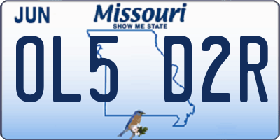 MO license plate OL5D2R