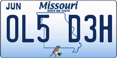 MO license plate OL5D3H