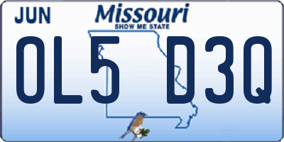 MO license plate OL5D3Q
