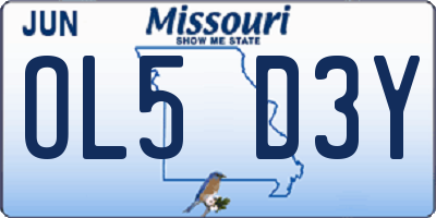 MO license plate OL5D3Y