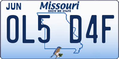 MO license plate OL5D4F