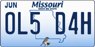 MO license plate OL5D4H