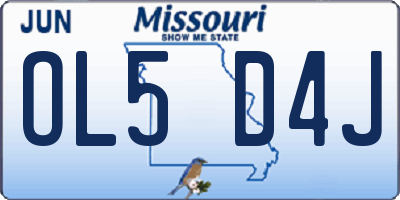 MO license plate OL5D4J