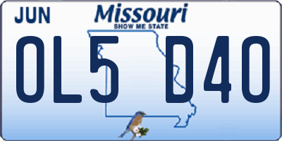 MO license plate OL5D4O