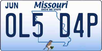 MO license plate OL5D4P