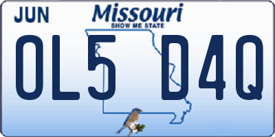 MO license plate OL5D4Q