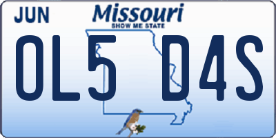 MO license plate OL5D4S