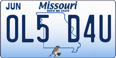 MO license plate OL5D4U