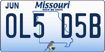 MO license plate OL5D5B