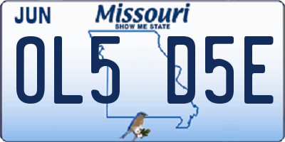 MO license plate OL5D5E