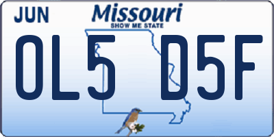 MO license plate OL5D5F