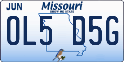 MO license plate OL5D5G