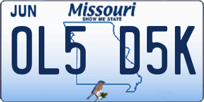 MO license plate OL5D5K
