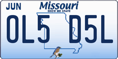 MO license plate OL5D5L
