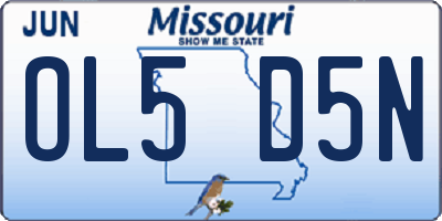 MO license plate OL5D5N