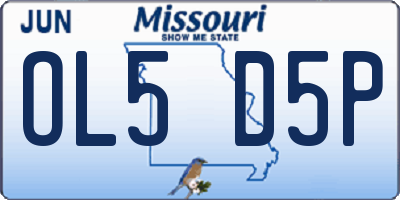 MO license plate OL5D5P