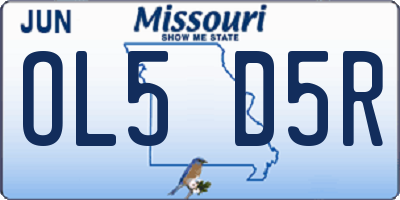 MO license plate OL5D5R