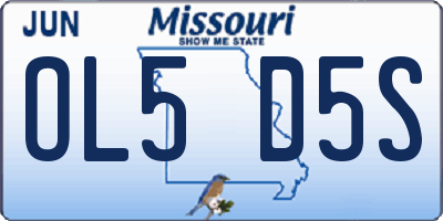MO license plate OL5D5S