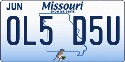 MO license plate OL5D5U