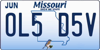 MO license plate OL5D5V