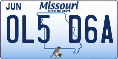 MO license plate OL5D6A
