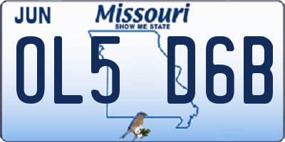 MO license plate OL5D6B