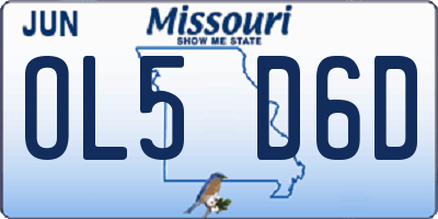 MO license plate OL5D6D