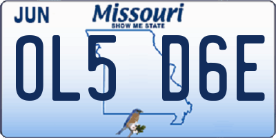 MO license plate OL5D6E