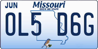MO license plate OL5D6G