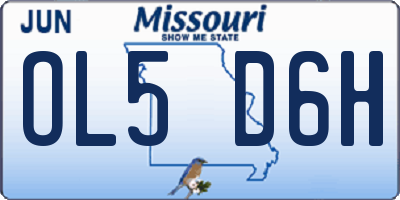 MO license plate OL5D6H