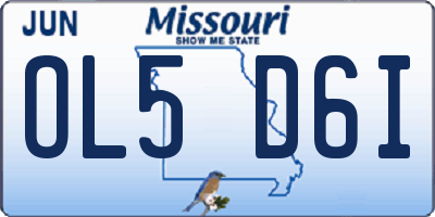 MO license plate OL5D6I