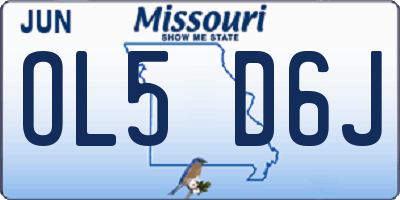 MO license plate OL5D6J