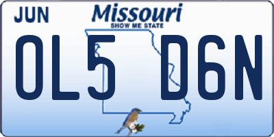 MO license plate OL5D6N