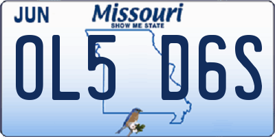 MO license plate OL5D6S