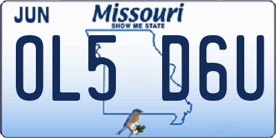 MO license plate OL5D6U