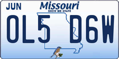 MO license plate OL5D6W
