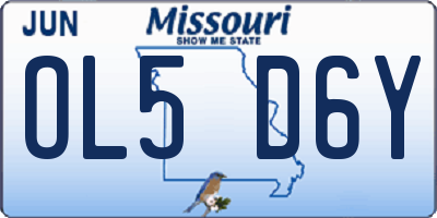 MO license plate OL5D6Y