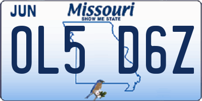 MO license plate OL5D6Z
