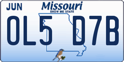 MO license plate OL5D7B
