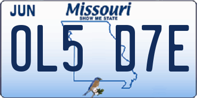 MO license plate OL5D7E
