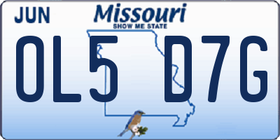 MO license plate OL5D7G